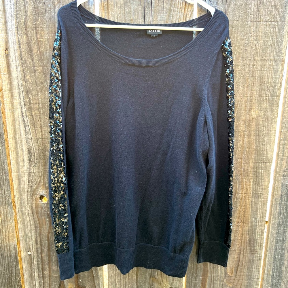 Torrid black sequin light knit sweater